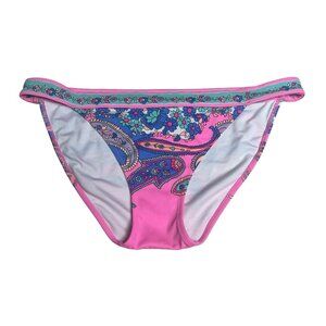 Victorias Secret Bikini Bottom Large Hipster Triangle Pink Teal Floral Paisley